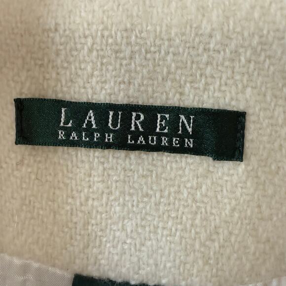 Lauren Ralph Lauren Cream wool blend 3/4 jacket black trim size 20W - Picture 2 of 10